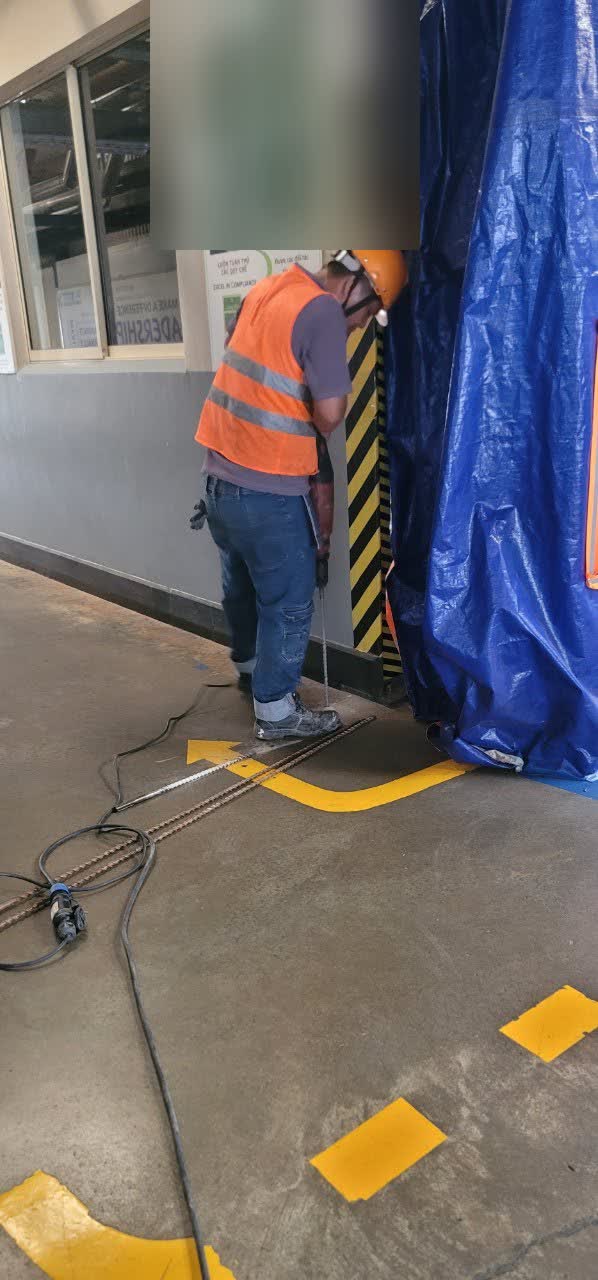 Drilling a Deep Injection point through an industrial floor