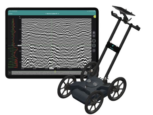 GS8000 ground penetrating radar system and radar-data interface for subsurface surveys